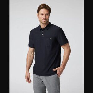 Vuori Men's Ace Polo Shirt Shade Black Size XL Retail Price $78.00